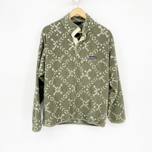 Patagonia Other - Patagonia Vintage 1994 Snow Chaparral Green Aztec Snap T Fleece Jacket Size L